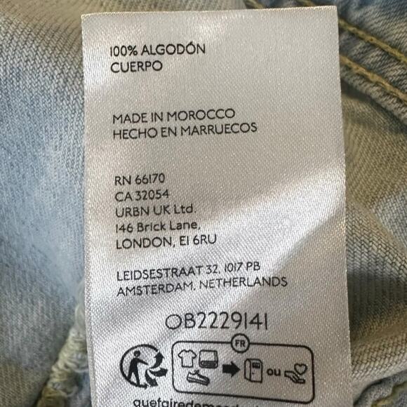 Free People Sidney Denim Jean Jacket in Sunkissed Light Blue Size XL NWT 70s - Picture 10 of 11